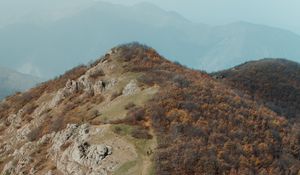 Preview wallpaper hill, mountain, aerial view, peak, landscape