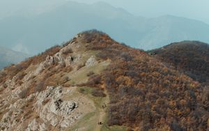 Preview wallpaper hill, mountain, aerial view, peak, landscape