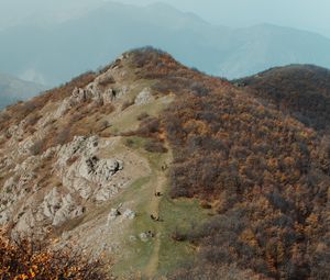 Preview wallpaper hill, mountain, aerial view, peak, landscape