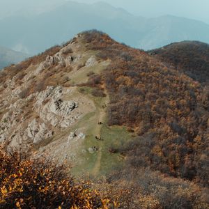 Preview wallpaper hill, mountain, aerial view, peak, landscape