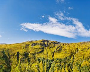 Preview wallpaper hill, mountain, relief, grass, landscape, sky