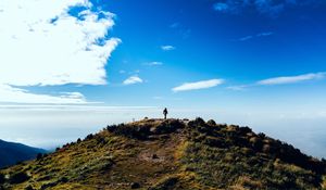 Preview wallpaper hill, mountain, silhouette, loneliness, landscape