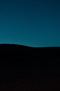 Preview wallpaper hill, night, horizon, dark, minimalism