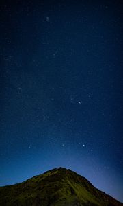 Preview wallpaper hill, night, starry sky, stars, relief