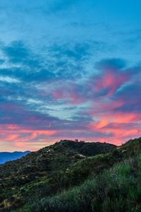 Preview wallpaper hill, peak, grass, sunset, sky