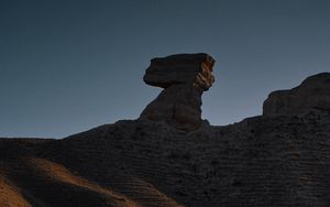 Preview wallpaper hill, rock, dusk, dark, nature