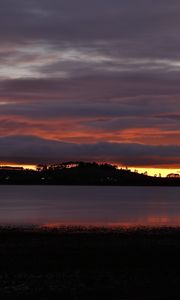 Preview wallpaper hill, sea, sunset, sky