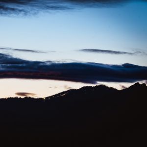 Preview wallpaper hill, silhouette, dusk, sky