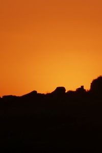 Preview wallpaper hill, silhouette, sky, sunset, evening