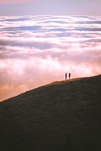 Preview wallpaper hill, silhouettes, clouds