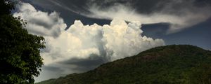 Preview wallpaper hill, sky, clouds, greenery, landscape