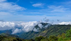 Preview wallpaper hill, slope, clouds, sky