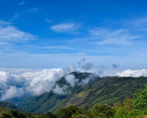 Preview wallpaper hill, slope, clouds, sky