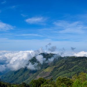 Preview wallpaper hill, slope, clouds, sky