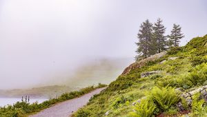 Preview wallpaper hill, slope, road, grass, nature