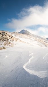 Preview wallpaper hill, slope, snow, nature