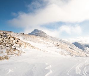 Preview wallpaper hill, slope, snow, nature