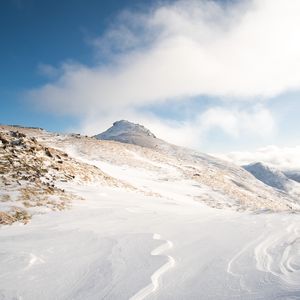 Preview wallpaper hill, slope, snow, nature