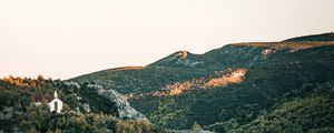 Preview wallpaper hill, slope, trees, forest, sky