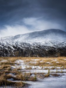 Preview wallpaper hill, snow, winter, nature