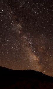 Preview wallpaper hill, starry sky, milky way, night