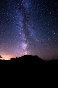 Preview wallpaper hill, starry sky, stars