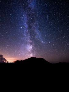 Preview wallpaper hill, starry sky, stars