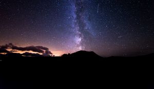 Preview wallpaper hill, starry sky, stars