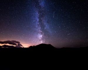 Preview wallpaper hill, starry sky, stars