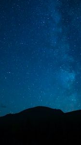 Preview wallpaper hill, starry sky, stars, silhouette