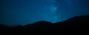 Preview wallpaper hill, starry sky, stars, silhouette