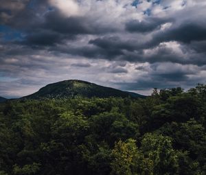 Preview wallpaper hill, trees, clouds, landscape, nature