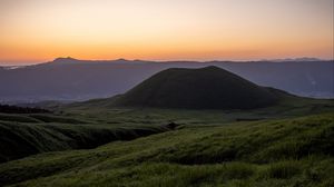 Preview wallpaper hill, valley, grass, landscape