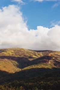 Preview wallpaper hills, aerial view, clouds, shadow, landscape