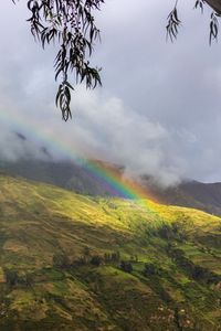 Preview wallpaper hills, clouds, rainbow, landscape