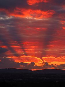 Preview wallpaper hills, clouds, sunset, nature