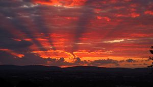 Preview wallpaper hills, clouds, sunset, nature