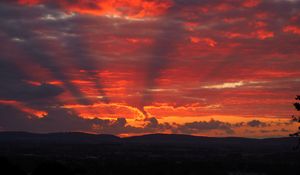 Preview wallpaper hills, clouds, sunset, nature