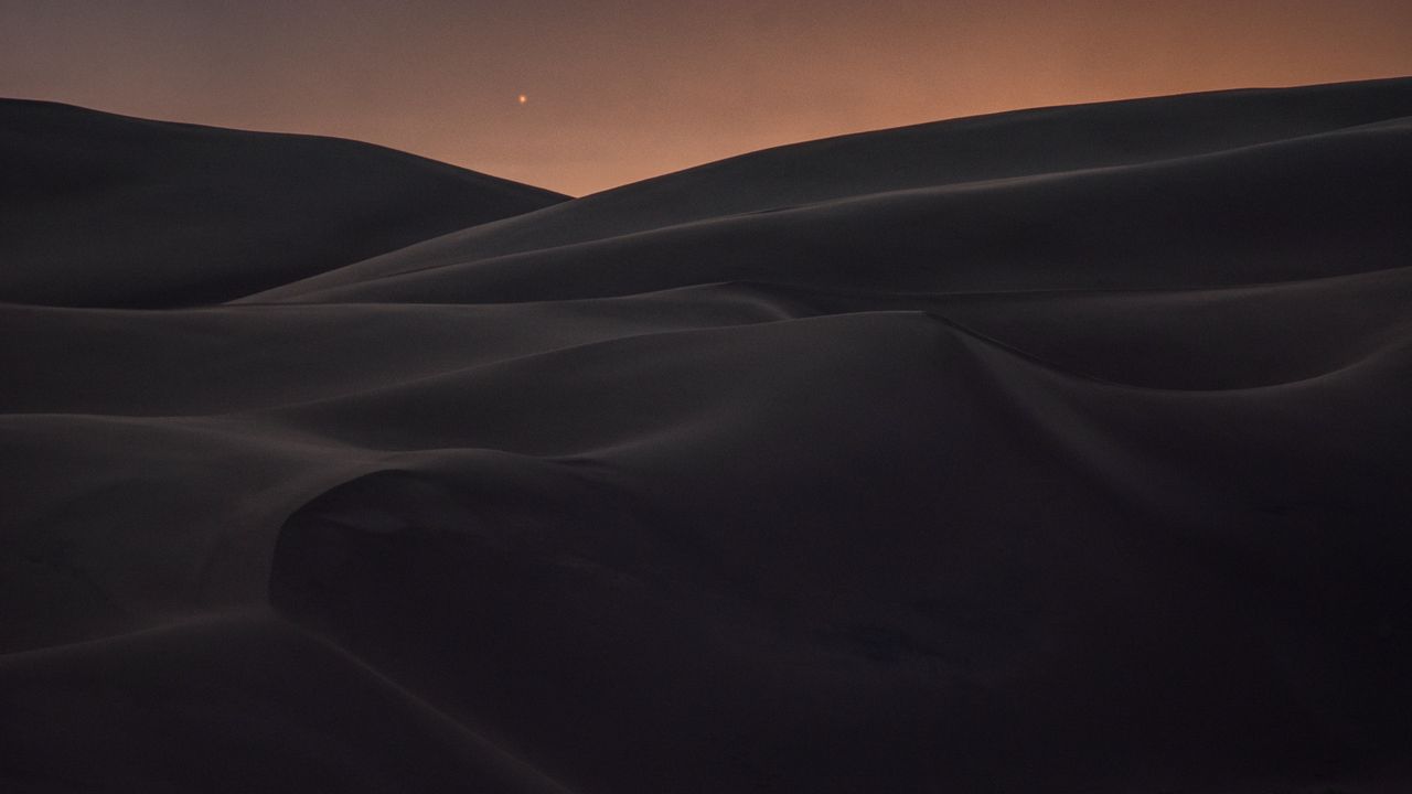 Wallpaper hills, desert, sand, dusk