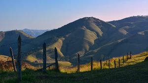 Preview wallpaper hills, fence, relief, nature, landscape