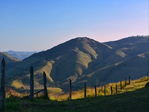Preview wallpaper hills, fence, relief, nature, landscape
