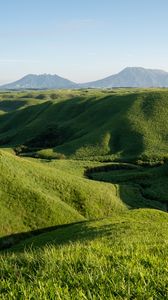 Preview wallpaper hills, grass, relief, landscape