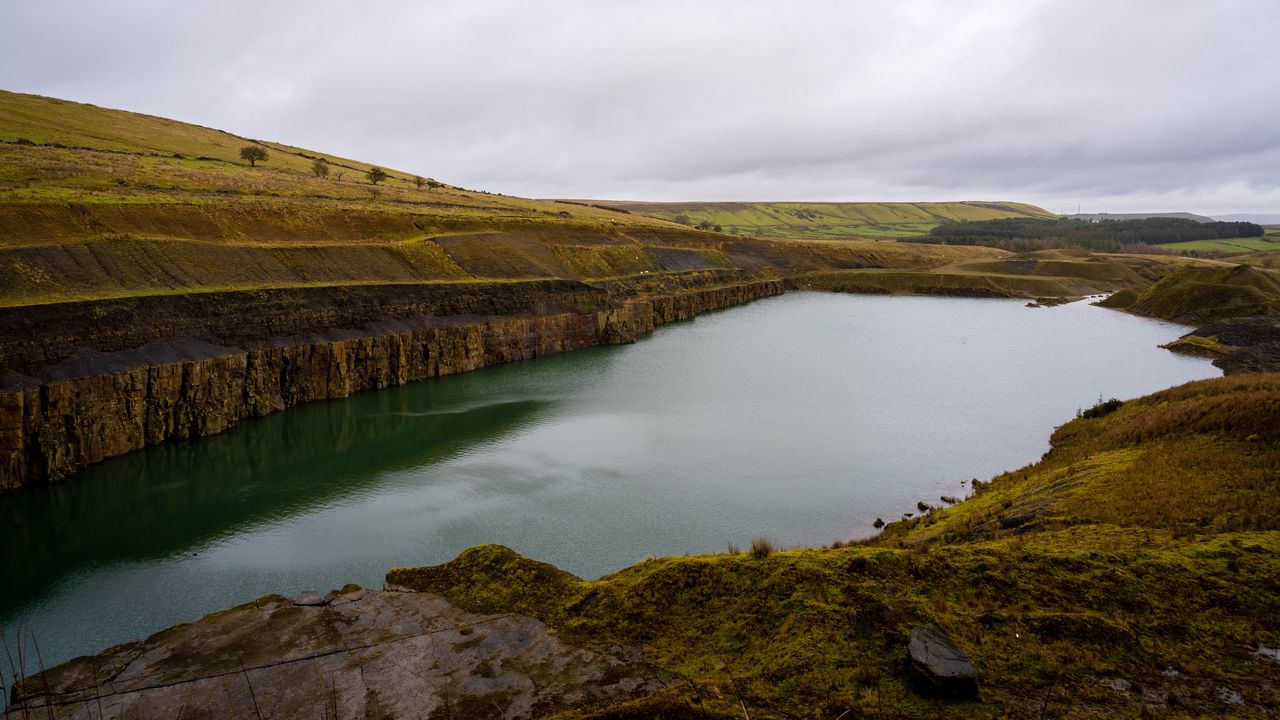 Wallpaper hills, lake, landscape, nature