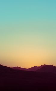 Preview wallpaper hills, landform, sunset, sky