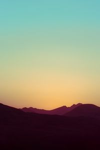 Preview wallpaper hills, landform, sunset, sky