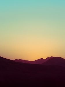 Preview wallpaper hills, landform, sunset, sky