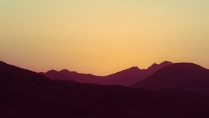 Preview wallpaper hills, landform, sunset, sky