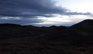 Preview wallpaper hills, landscape, evening, nature, sky