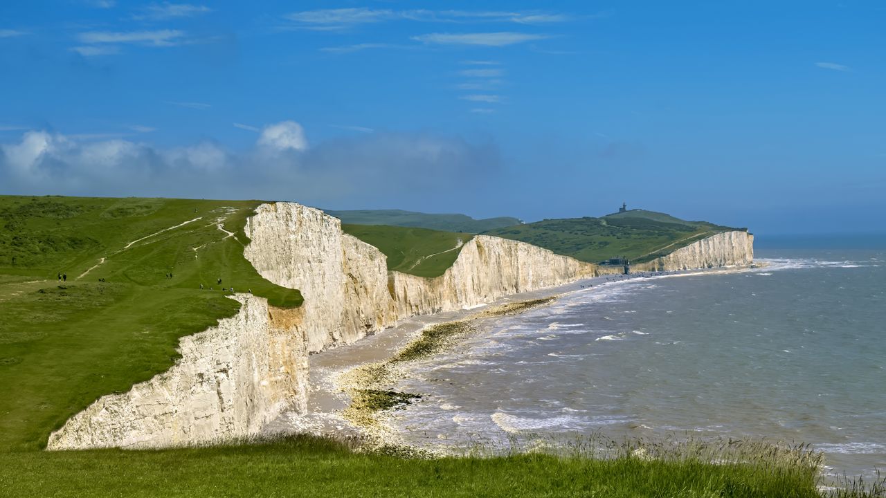 Wallpaper hills, mountains, cliff, sea, nature