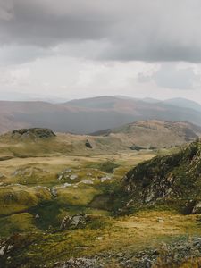 Preview wallpaper hills, mountains, fog, relief, hilly